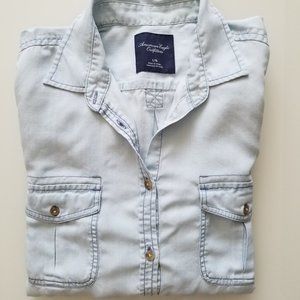 American Eagle Light Blue Boyfriend Shirt